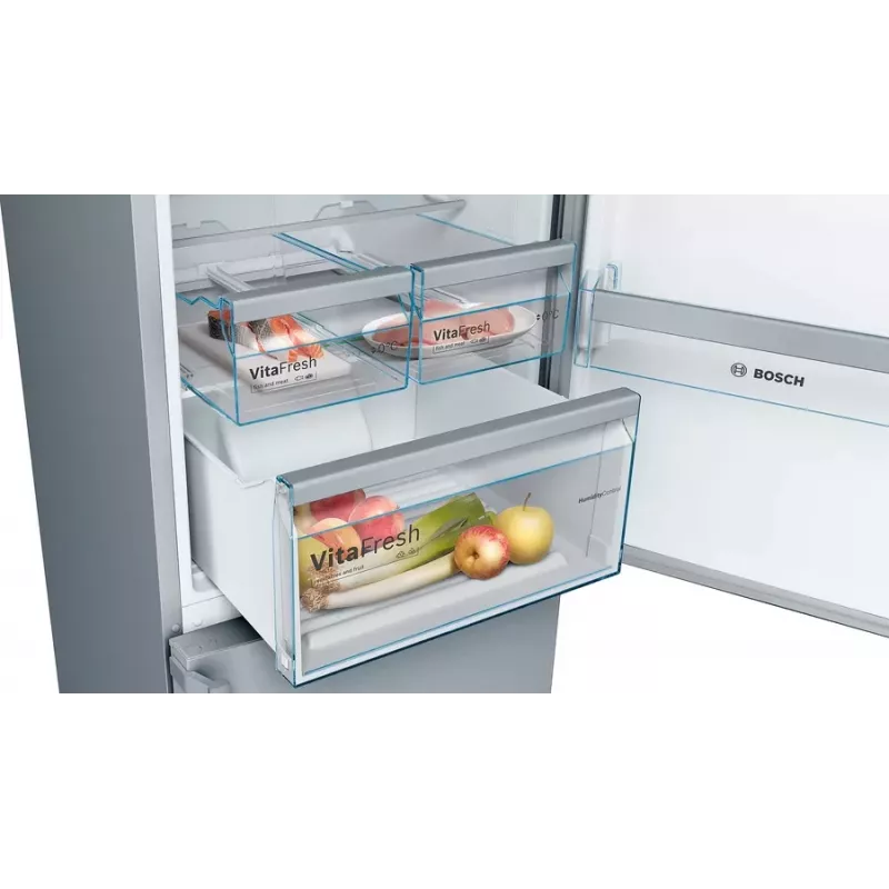 Combinado frigorífico-congelador Bosch Serie 4 KGN397IEQ independente 368 l aço inoxidável