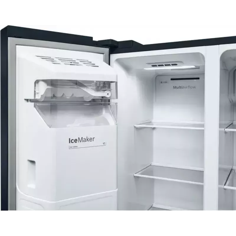 Frigorífico side-by-side Bosch Serie 6 KAD93ABEP, 562 l de volume total, compartimento de refrigeração 371 l, compartimento de congelação 191 l, NoFrost, máquina de gelo, preto