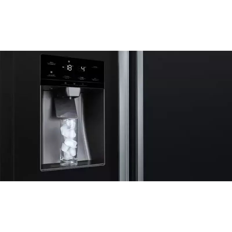 Frigorífico side-by-side Bosch Serie 6 KAD93ABEP, 562 l de volume total, compartimento de refrigeração 371 l, compartimento de congelação 191 l, NoFrost, máquina de gelo, preto