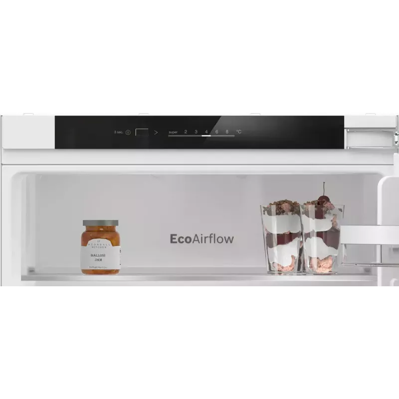 Combinado frigorífico-congelador de encastrar Bosch Serie 4 KIV86VFE1 — 267 l de volume total (183 l de refrigeração / 84 l de congelação), congelador na base, branco