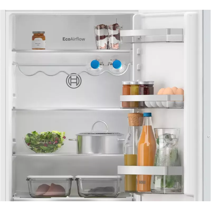 Combinado frigorífico-congelador de encastrar Bosch Serie 4 KIV86VFE1 — 267 l de volume total (183 l de refrigeração / 84 l de congelação), congelador na base, branco