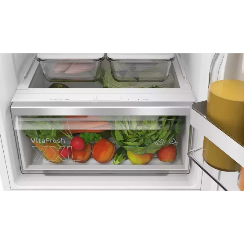 Combinado frigorífico-congelador de encastrar Bosch Serie 4 KIV86VFE1 — 267 l de volume total (183 l de refrigeração / 84 l de congelação), congelador na base, branco