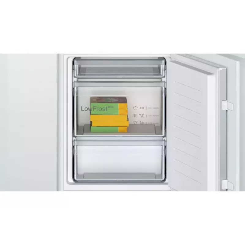 Combinado frigorífico-congelador de encastrar Bosch Serie 2 KIV86NSE0 — 267 l, congelador em baixo, branco, 177,2×54,1×54,8 cm, classe de eficiência energética E