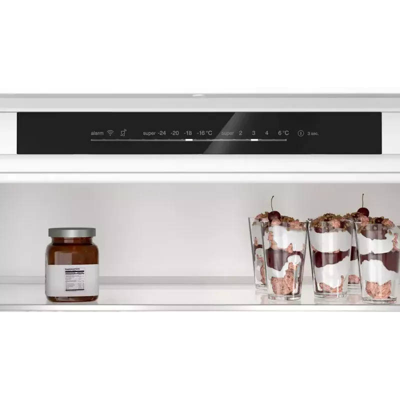 Combinado frigorífico-congelador de encastrar Bosch Serie 4 KBN96VFE0, 383 l total, refrigeração 285 l / congelação 98 l, congelador em baixo, porta reversível, branco