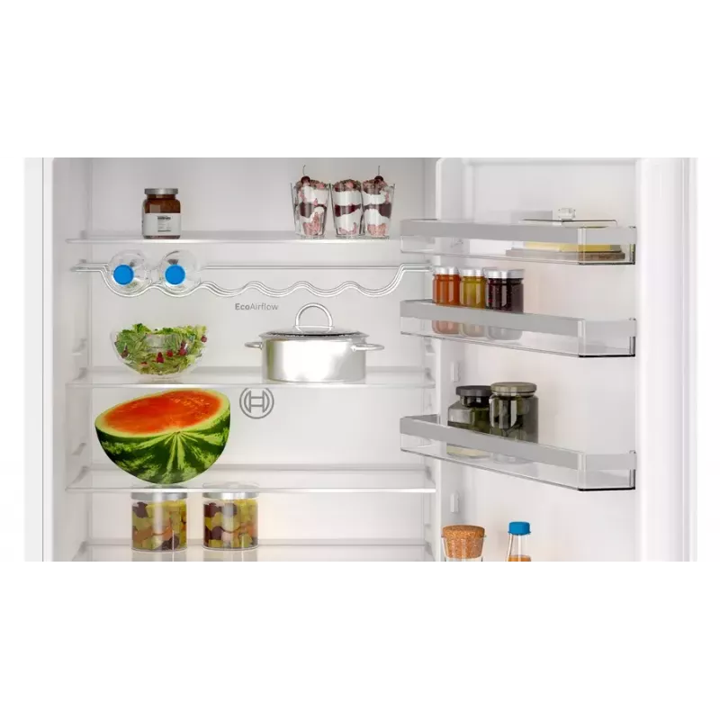 Combinado frigorífico-congelador de encastrar Bosch Serie 4 KBN96VFE0, 383 l total, refrigeração 285 l / congelação 98 l, congelador em baixo, porta reversível, branco