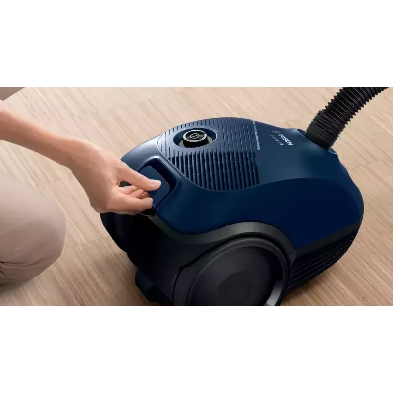 Aspirador de pó com saco Bosch Serie 2 BGBS2BU1T — 850 W, saco de 3,5 l, raio de ação de 8 m, azul