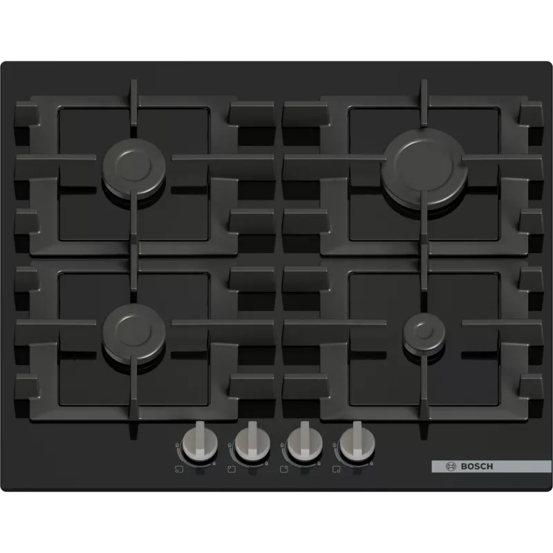 Placa Bosch Serie 4 PNP6B6K40 preta de encastrar 60 cm a gás 4 zona(s)