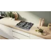 Placa de gás de encastrar Bosch PCH6A5I90 — 60 cm, aço inoxidável, 4 zonas de gás + 1 wok, Flame Select, grelhas de ferro fundido