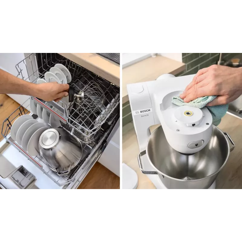 Bosch Serie 6 MUMS6EW22 robô de cozinha, 1600 W, conjunto de pastelaria, acessório liquidificador, branco/aço inoxidável