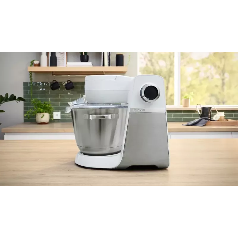 Bosch Serie 6 MUMS6EW22 robô de cozinha, 1600 W, conjunto de pastelaria, acessório liquidificador, branco/aço inoxidável