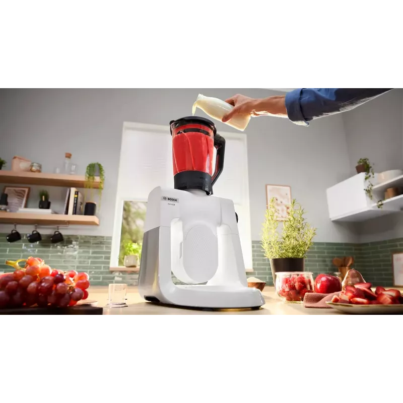 Bosch Serie 6 MUMS6EW22 robô de cozinha, 1600 W, conjunto de pastelaria, acessório liquidificador, branco/aço inoxidável