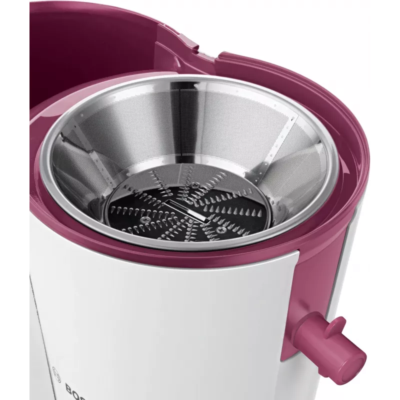 Extrator de sumo Bosch MES25C0 centrífugo 700 W vermelho cereja (fruta), transparente, branco
