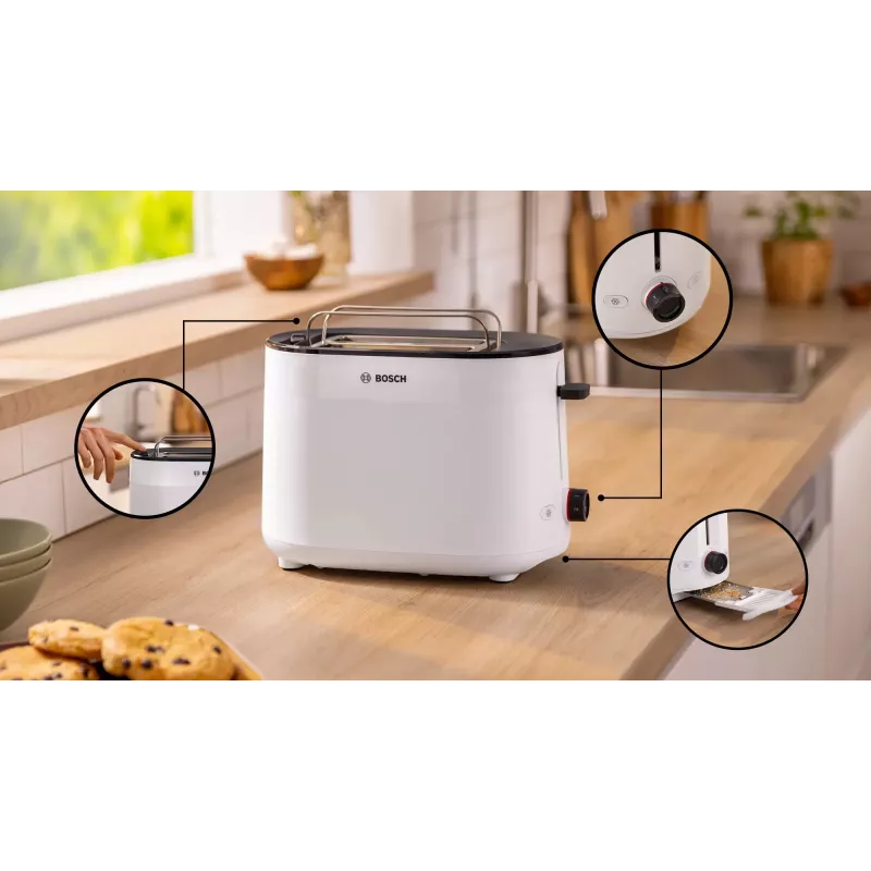 Torradeira Bosch TAT2M121 6 2 fatias 950 W branca