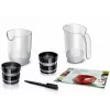 Extrator de sumo lento Bosch MESM500W — motor de 150 W, recipiente de sumo de 1 L, compacto 152×152×427 mm, branco/preto