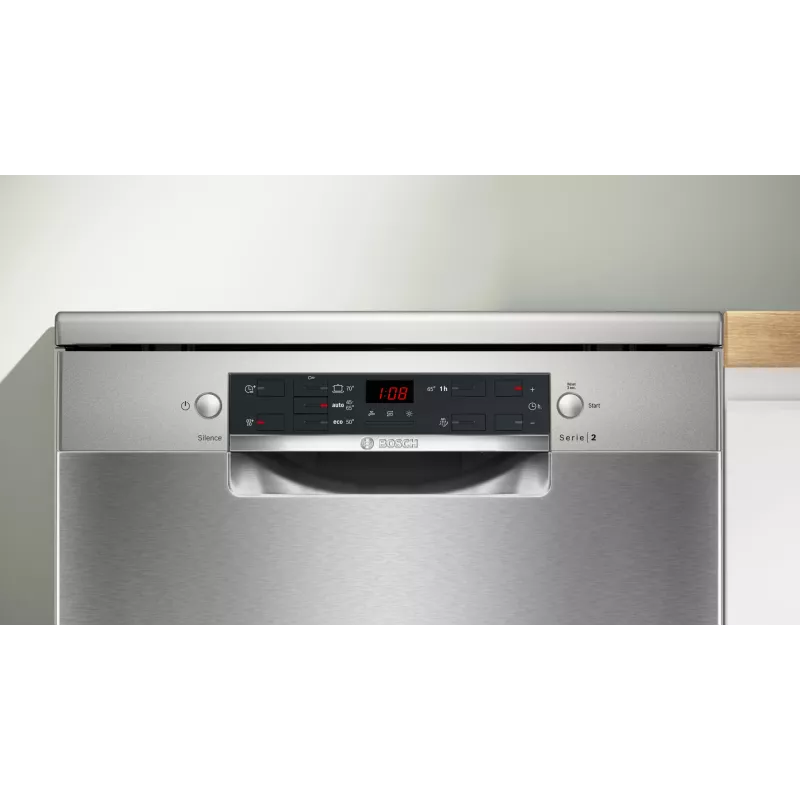 Máquina de lavar loiça Bosch Serie 2 SMS25GI09F — de instalação livre, 12 conjuntos de louça, 60 cm, 46 dB, secagem por permutador de calor