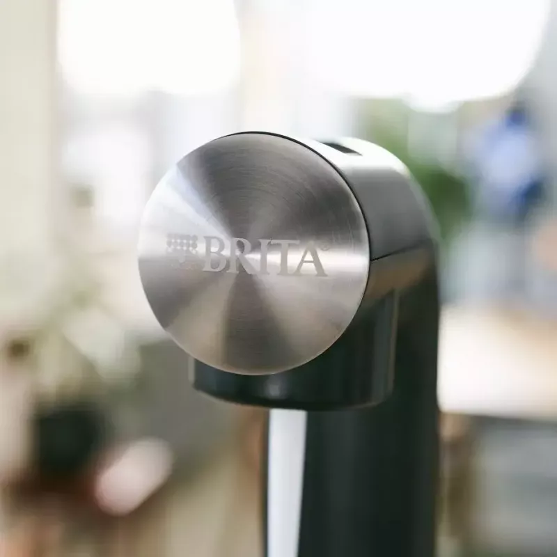 Máquina de gaseificar BRITA sodaONE preta prateada — gaseificador, capacidade de 60 L, sem BPA, 450×129×240 mm