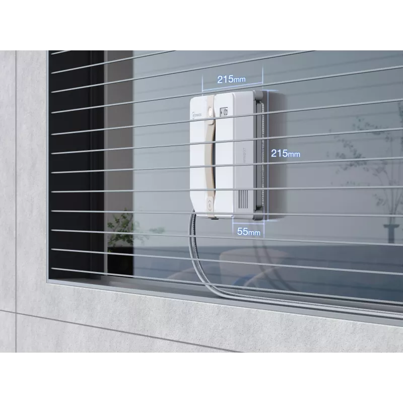 Robô de limpeza de janelas Ecovacs Winbot Mini — bateria 3000 mAh, força de aspiração 7500 Pa, depósito de água 0,06 L, motor sem escovas, suporte de app
