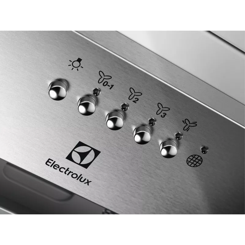 Electrolux LFG516X exaustor de encastrar, 54 cm, 600 m³/h (modo intensivo), 3 velocidades, LED, telecomando, aço inoxidável