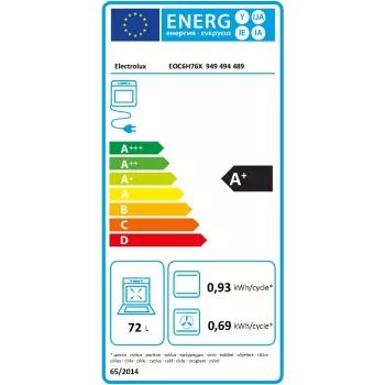 Forno elétrico de encastrar Electrolux EOC6H76X — 72 L, ventilação, grelhador, vapor, temporizador digital
