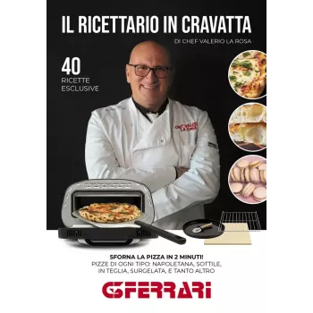 Forno elétrico de mesa para pizza G3FERRARI G1018600 PRONTO PIZZA — 1700 W, superfície de pedra, máx. 420°C, adequado para pizza Ø32 cm