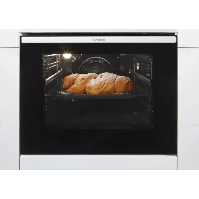 Fogão independente Gorenje GECS5C70WA placa elétrica com placas espirais, 4 zonas, branco, forno 70 L, botões rotativos, visor LED