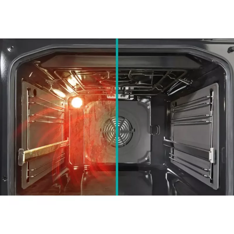 Fogão independente Gorenje GECS5C70WA placa elétrica com placas espirais, 4 zonas, branco, forno 70 L, botões rotativos, visor LED