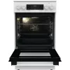Fogão independente Gorenje GECS5C70WA placa elétrica com placas espirais, 4 zonas, branco, forno 70 L, botões rotativos, visor LED