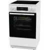 Fogão independente Gorenje GECS5C70WA placa elétrica com placas espirais, 4 zonas, branco, forno 70 L, botões rotativos, visor LED