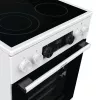 Fogão independente Gorenje GECS5C70WA placa elétrica com placas espirais, 4 zonas, branco, forno 70 L, botões rotativos, visor LED