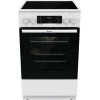 Fogão independente Gorenje GECS5C70WA placa elétrica com placas espirais, 4 zonas, branco, forno 70 L, botões rotativos, visor LED
