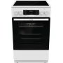 Fogão independente Gorenje GECS5C70WA placa elétrica com placas espirais, 4 zonas, branco, forno 70 L, botões rotativos, visor LED