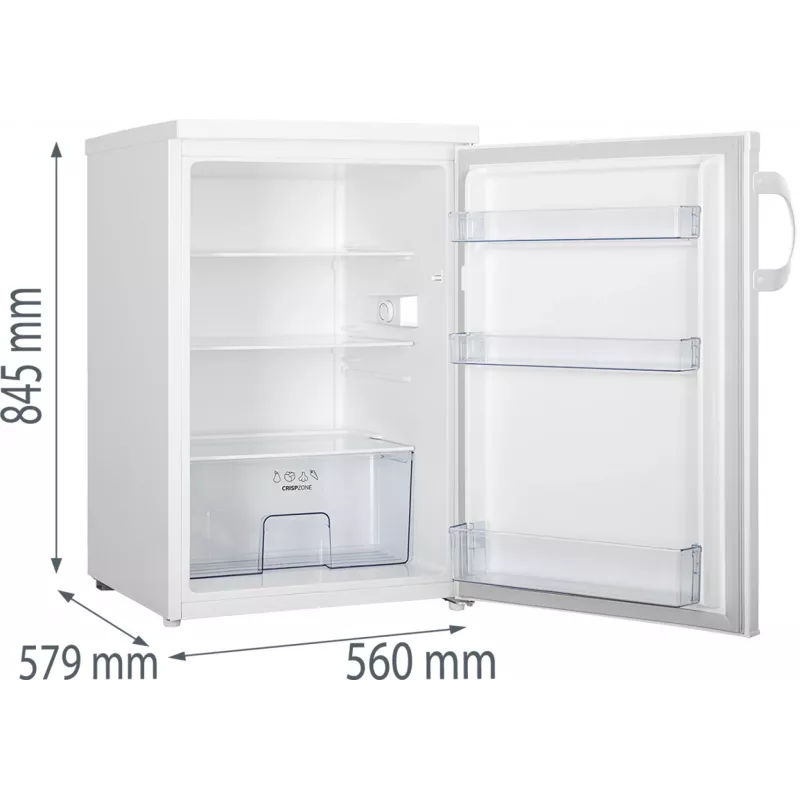 Frigorífico independente Gorenje R492PW — 133 L, branco, porta reversível, iluminação LED, botões rotativos