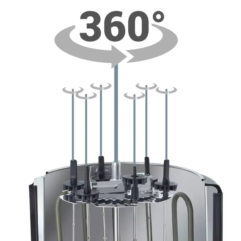 Heinrich's HDG 8687 Grelhador de kebab, 1400 W, preto