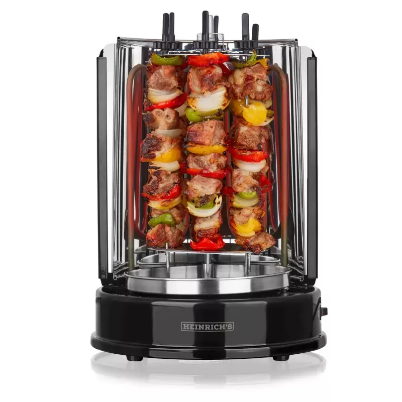 Heinrich's HDG 8687 Grelhador de kebab, 1400 W, preto