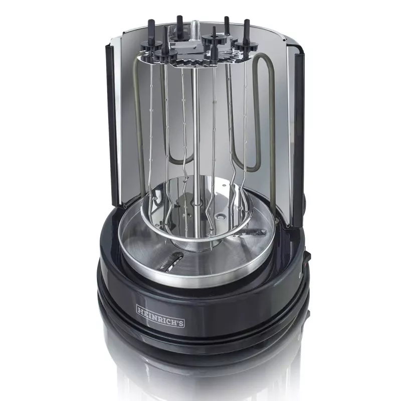 Heinrich's HDG 8687 Grelhador de kebab, 1400 W, preto