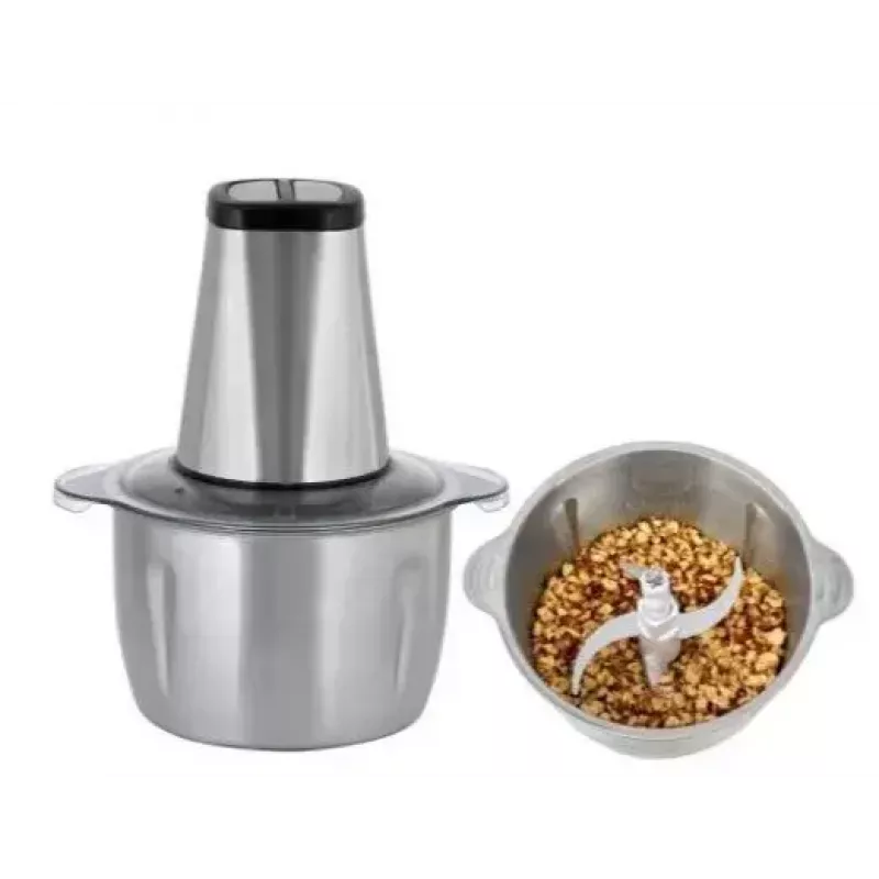 Picadora elétrica HEINRICH'S HMZ 8849 — 2 L, 500 W, trituração de gelo, cortador de legumes e frutas, cinzento