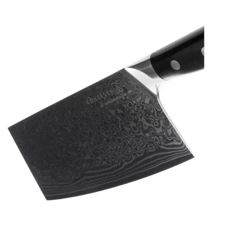 Faca de corte KOHERSEN Elegance ébano aço damasco faca de corte 16,5 cm, 60 HRC, cabo 13 cm, 335 g