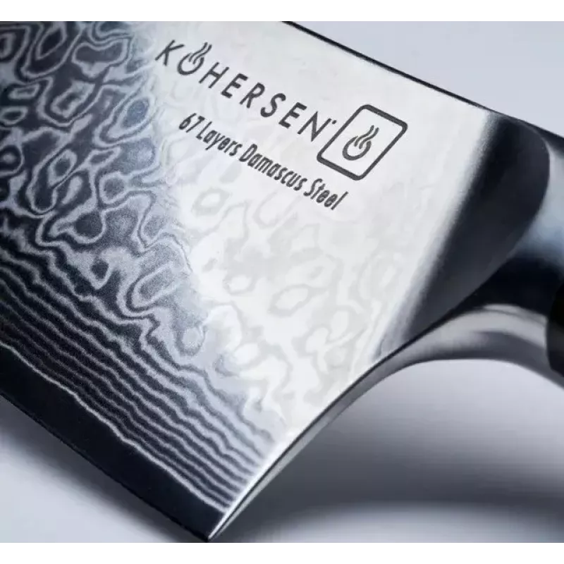 Faca de corte KOHERSEN Elegance ébano aço damasco faca de corte 16,5 cm, 60 HRC, cabo 13 cm, 335 g