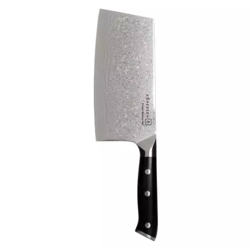 Faca de corte KOHERSEN Elegance ébano aço damasco faca de corte 16,5 cm, 60 HRC, cabo 13 cm, 335 g