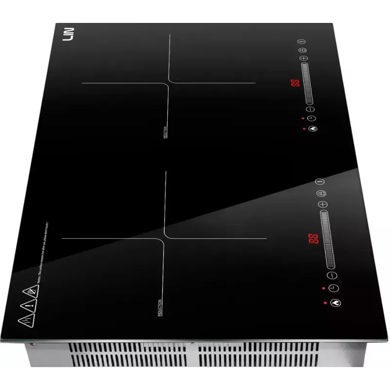 Placa de indução LIN LI2H-180, 2 zonas de encastrar, 3200 W, controlo tátil, vitrocerâmica preta