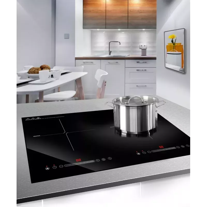 Placa de indução LIN LI2H-180, 2 zonas de encastrar, 3200 W, controlo tátil, vitrocerâmica preta