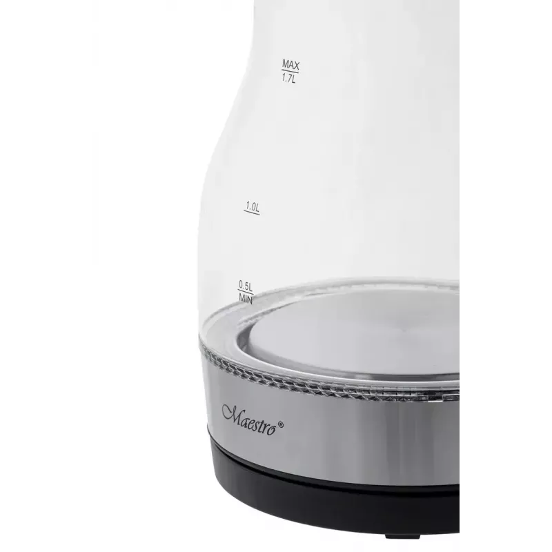 Maestro MR-061 chaleira elétrica, de vidro, 2200 W, preta