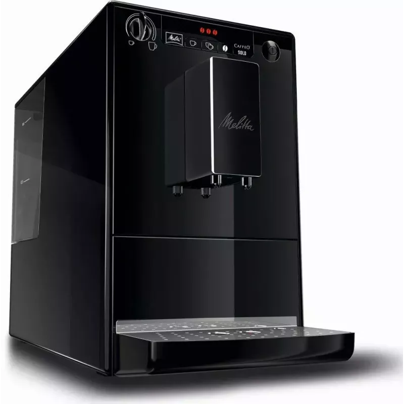 Máquina de café expresso automática MELITTA Caffeo Solo — automática, depósito de água 1,2 L, moinho integrado, 15 bar, depósito de grãos 120 g, preta