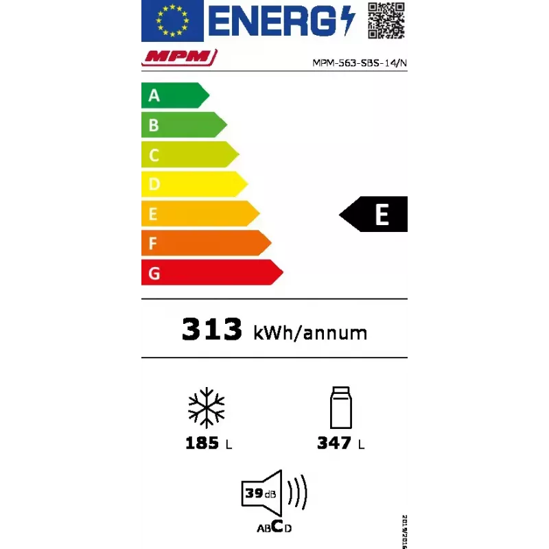 MPM MPM-563-SBS-14/N frigorífico Side-by-Side, Total No Frost, aço inoxidável
