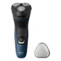 Máquina de barbear elétrica para homem Philips S1151/00 rotação 3 cabeças, bateria NiMH, húmida e a seco, 40 min de autonomia, preto/azul