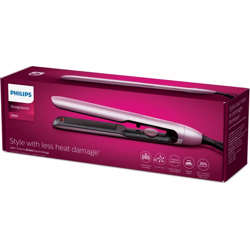 Philips série 5000 BHS530/00 alisador de cabelo, rosa claro