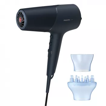 Secador de cabelo Philips BHD512/00 2300 W, 6 níveis de calor/velocidade, iónico, difusor e concentrador, azul-marinho