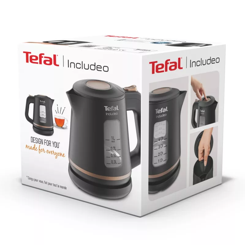 Chaleira elétrica Tefal Includeo KI5338 1 L 2400 W preto
