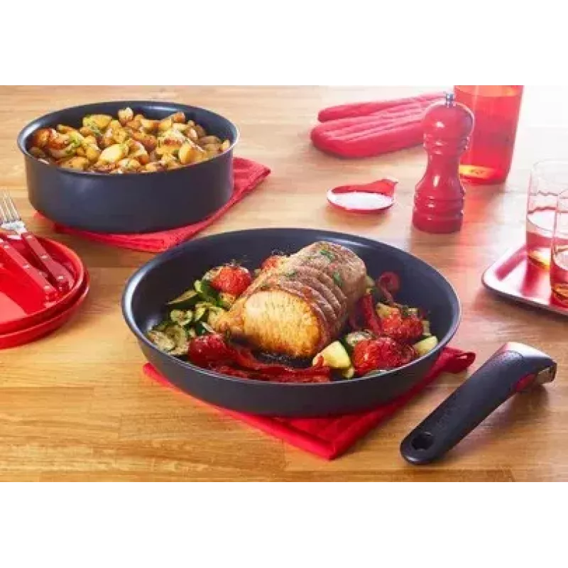 Conjunto de frigideiras Tefal Ingenio Unlimited L7639002, 13 peças, alumínio, antiaderente, Thermo-Spot, resistente ao forno, preto