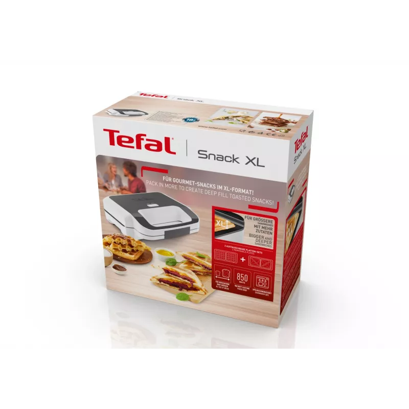 Tefal Snack XL SW701110 sanduicheira, 850 W, branca/aço inoxidável